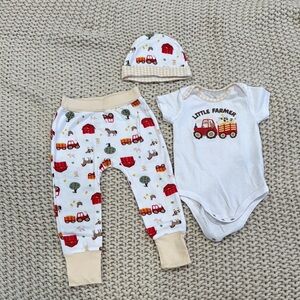 Baby Starters Little Farmer Outfit Set NWOT